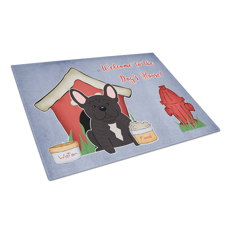 Planche à découper french bouledogue en verre caroline Dog House, Bringé