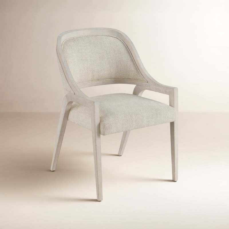 Avaline Upholstered Arm Chair, White Oak