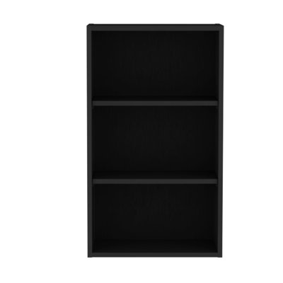 Black Wall Cabinet With Open Storage Compartments - Scratch-, For Kitchenware And Display Modern For Bowls 3-4 Shelves, Saves Counter Space