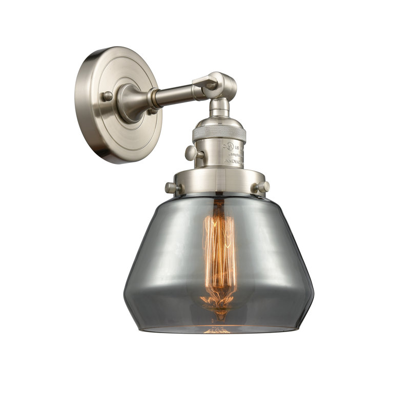 Applique murale à bras 1 lumière Chill, Plaqué couleur fumée, Ampoule incandescente rétro de 60 watts, Or satiné