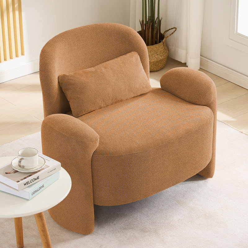 Fauteuil d'appoint moderne surdimensionné 37,2 po, Brun