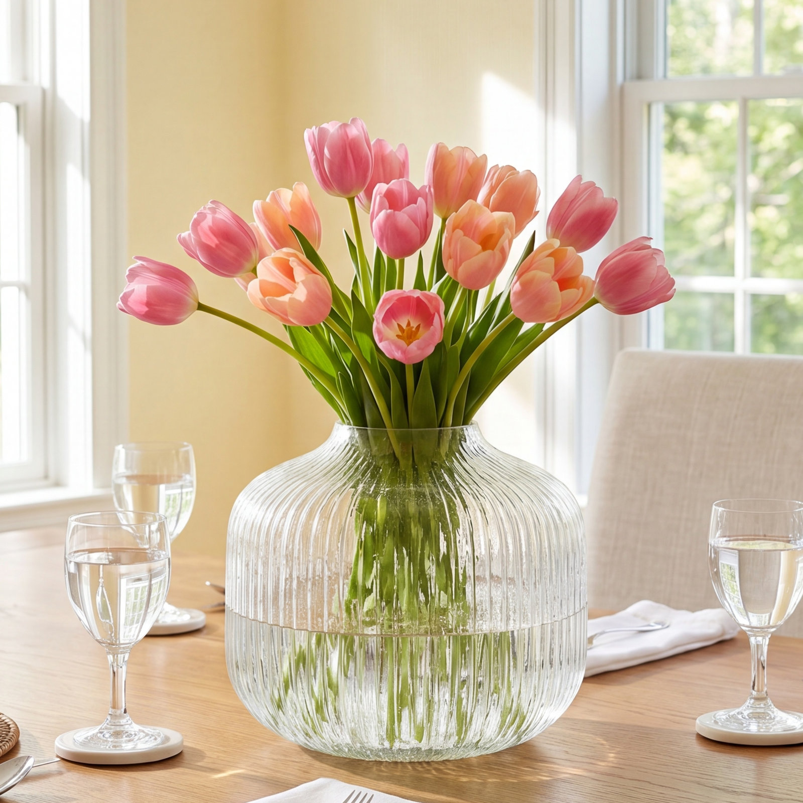 Perry Glass Table Vase, 7.85" H x 8.4" W x 8.4" D