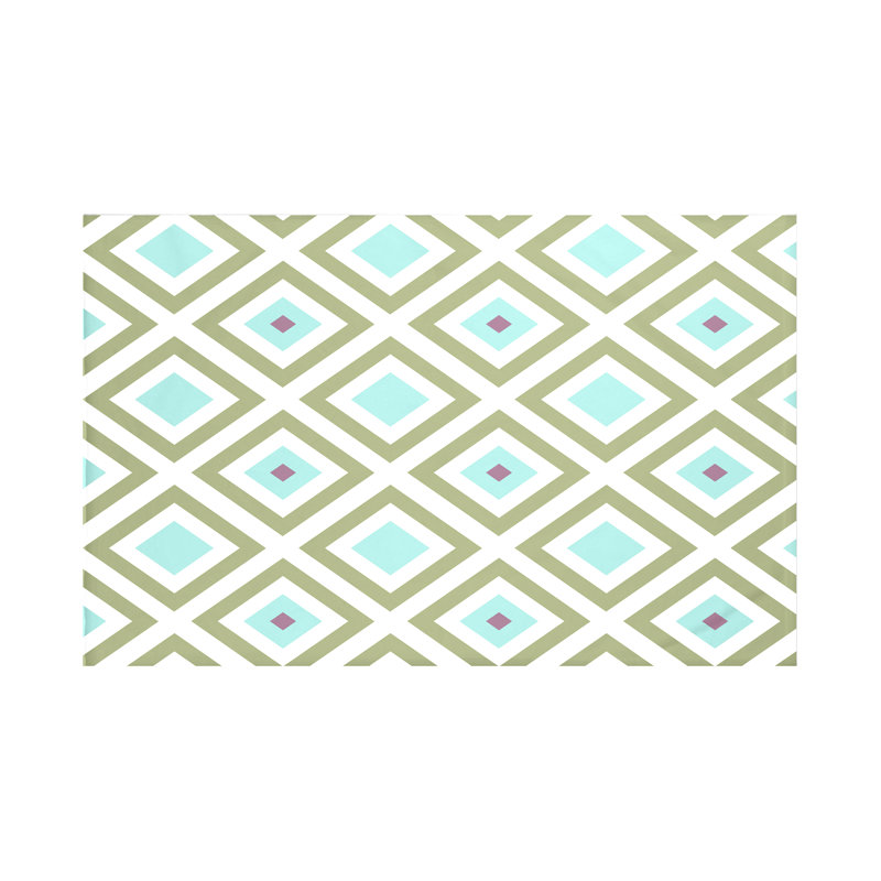 Jeté Diamond Mayhem, L 60 po x l 50 po, Aqua (vert / aqua)
