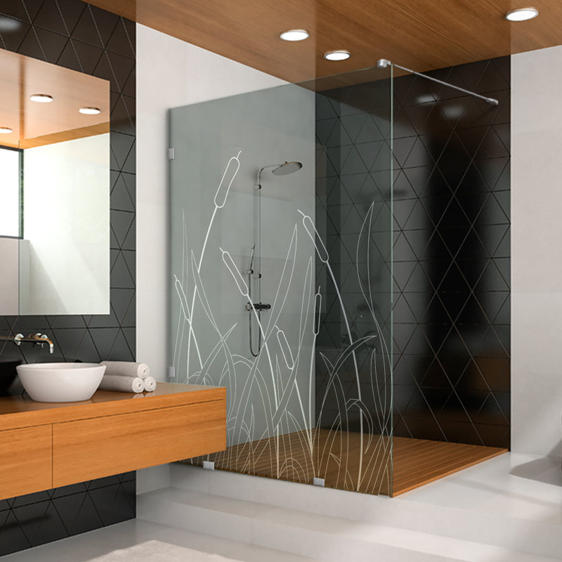 Paroi de douche contemporaine en verre trempé l 24 po x H 75 po, Gauche
