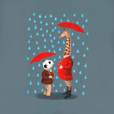 " Panda And Giraffe "