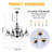 8-Light Black Vintage Crystal Candle Chandelier