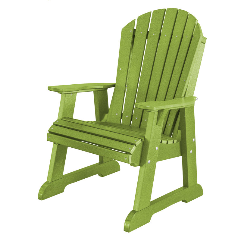 Outdoor Adirondack Chair With Table, Lime Green