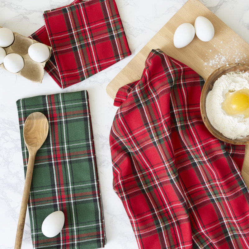Boughs Of Holly Plaid Heavyweight Kitchen Set Of 3