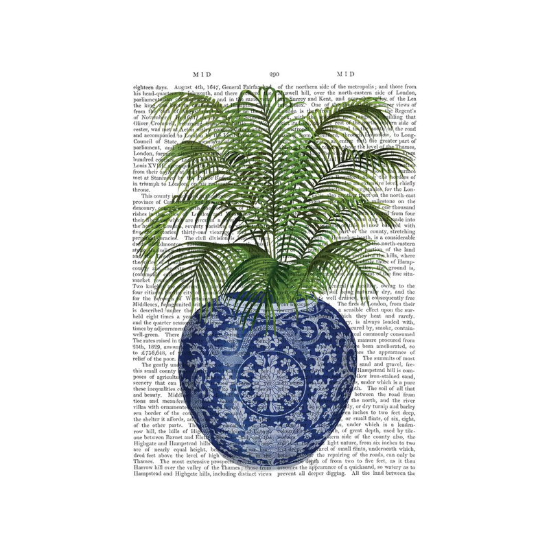 «Chinoiserie Vase 6, with Plant Book» par Fab Funky - impression sur toile tendue, H 18 po x l 12 po x 1,5 po