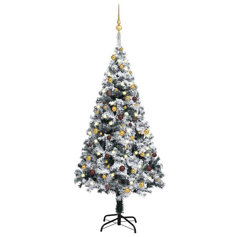Arbre de Noël artificiel vert avec effet de neige en PVC 59 pouces