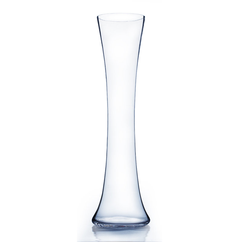 Vase en verre décoratif à rerassemblements ouragan concave, H 24 po x l 6,5 po x P 6,5 po