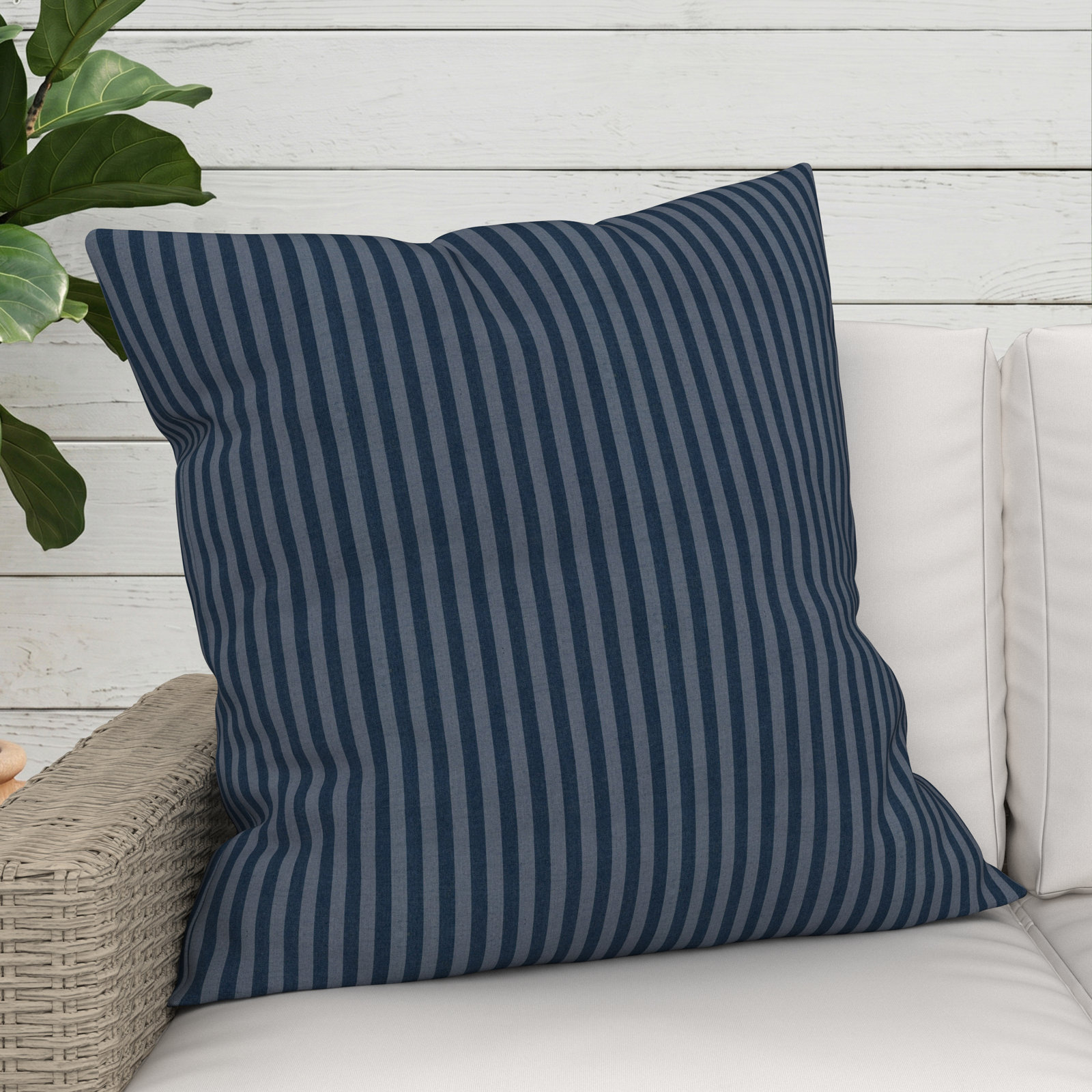 Kacy Sunbrella® Throw Pillow, Sail Away Denim, 24 x 24 x 3