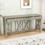 Console en placage d'acacia avec 4 tiroirs et base en X Anlen-114733110