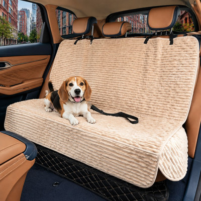 Soft flannel tops this LightCoffee pet mat, with a waterproof middle layer and non-slip backing underneath. It can be used on a front or back seat in cars and SUVs and is machine washable.