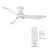Corona 3 - Blade Outdoor/Indoor Smart Flush Mount Ceiling Fan with Remote Control and Dimmable LED Light Kit Included-66343245-90284717