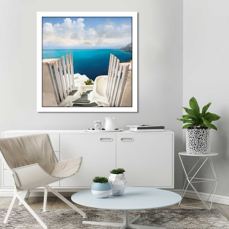 Blue Dreams par Mike Calascibetta - photographie, H 25,5 po x l 25,5 po x P 1 po, Cadre blanc