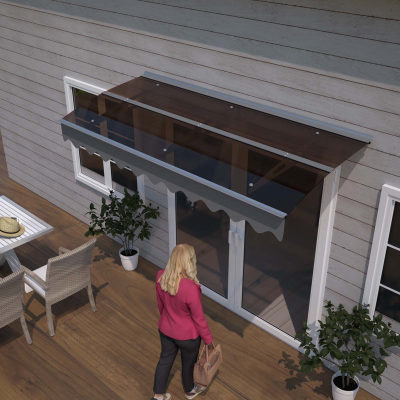Premium Quality Door and Window Awning for Wooden House, Durable and Protective, Grey/Brown