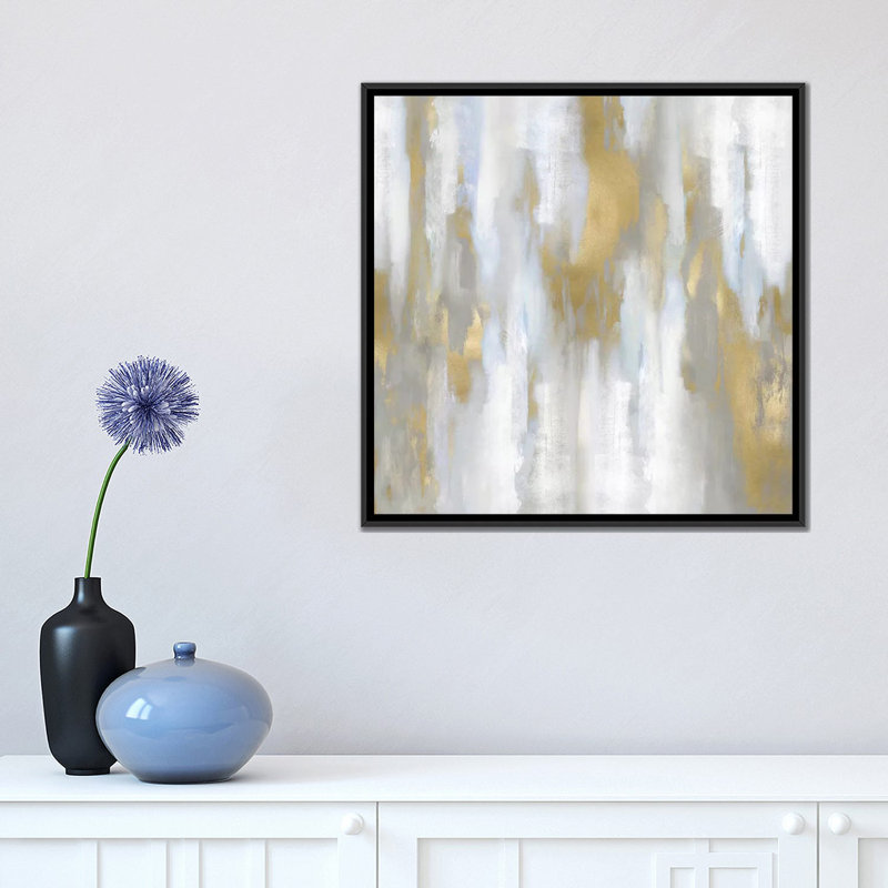 «Apex Gold III», reproduction sur toile, H 18 po x l 18 po x P 1,5 po, Toile avec cadre noir, Pas de tapis