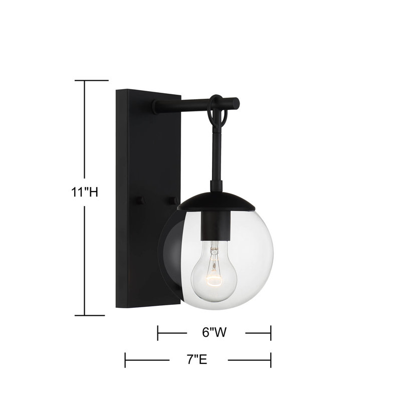 Lanterne murale d'extérieur 1 lumière Meridian, Noir