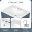 24"W Freestanding Bathroom Single Vanity with Ceramic Sink Top, Soft-Close Hinges and Drawers-1098865733-1098865735