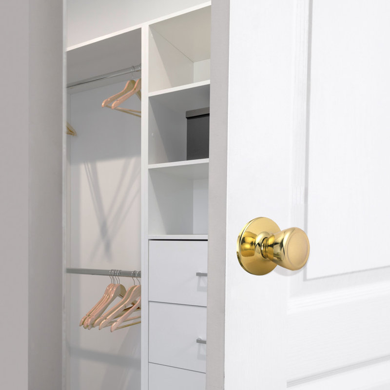 Tulip Passage Hall/Closet Door Knob, Polished Brass
