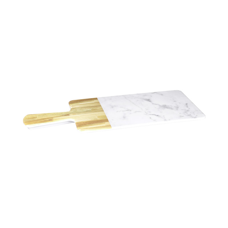 Elite Global Solutions Melamine Cheese Board, Alder Wood/Carrara Marble