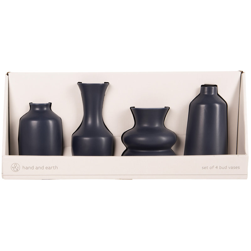 Set of 4 Matte Bud Vases – Elegant Mini Vases for Floral Arrangements & Home Styling