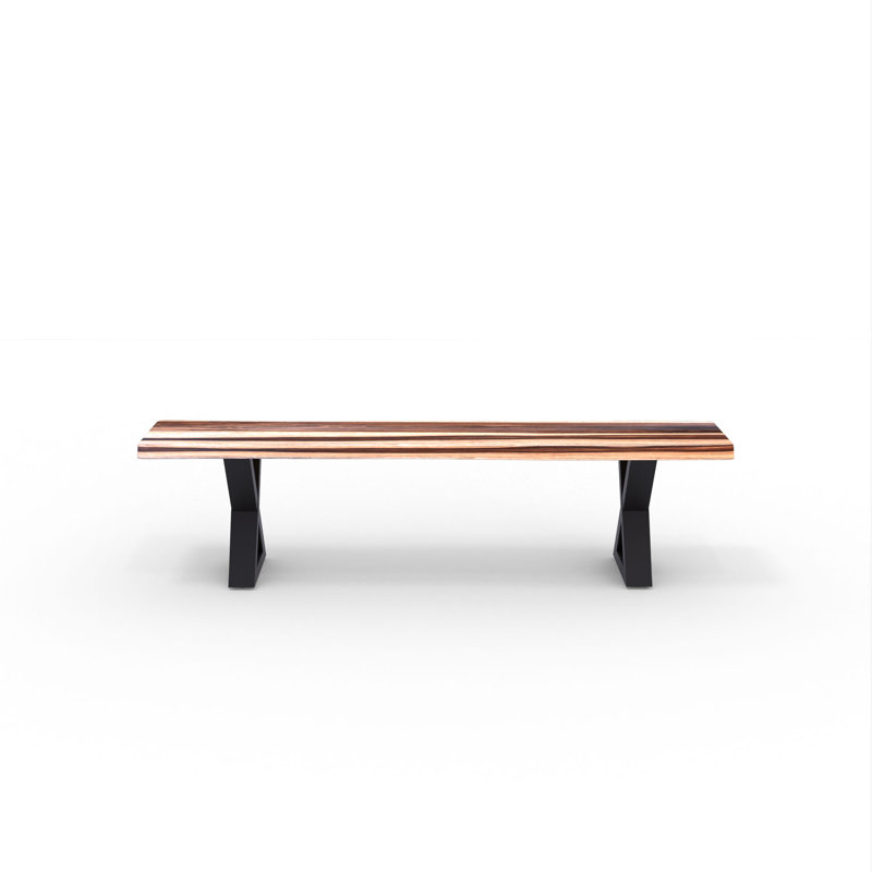 Banc en bois Rohrbach, Brun doré / brun rougeâtre foncé