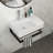 23.25"X16.5" Wall-Mounted Rectangular Ceramic Bathroom Sink With Black Towel Bar And Faucet Hole | Gift Idea