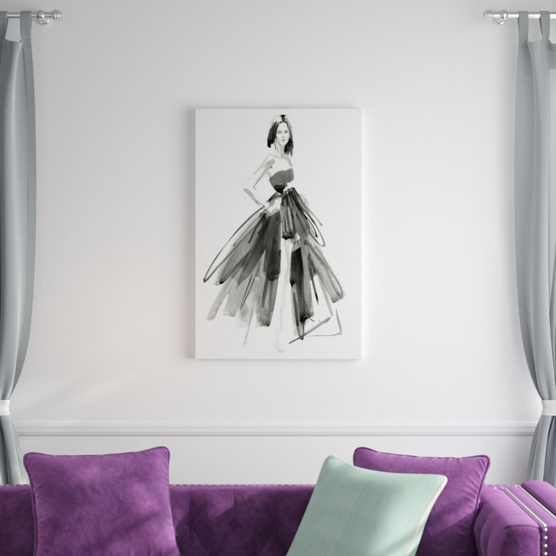 'Gestural Evening Gown I' by Jennifer Paxton Parker - Painting Print, Wrapped Canvas, 91cm H x 61cm W