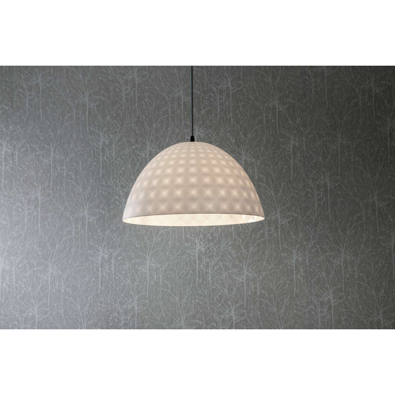 Stella 23.6cm H Plastic Bowl Pendant Shade ( Screw On ), White