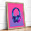 Neon Headphones Modern - Framed Print-1721361402-1721361405