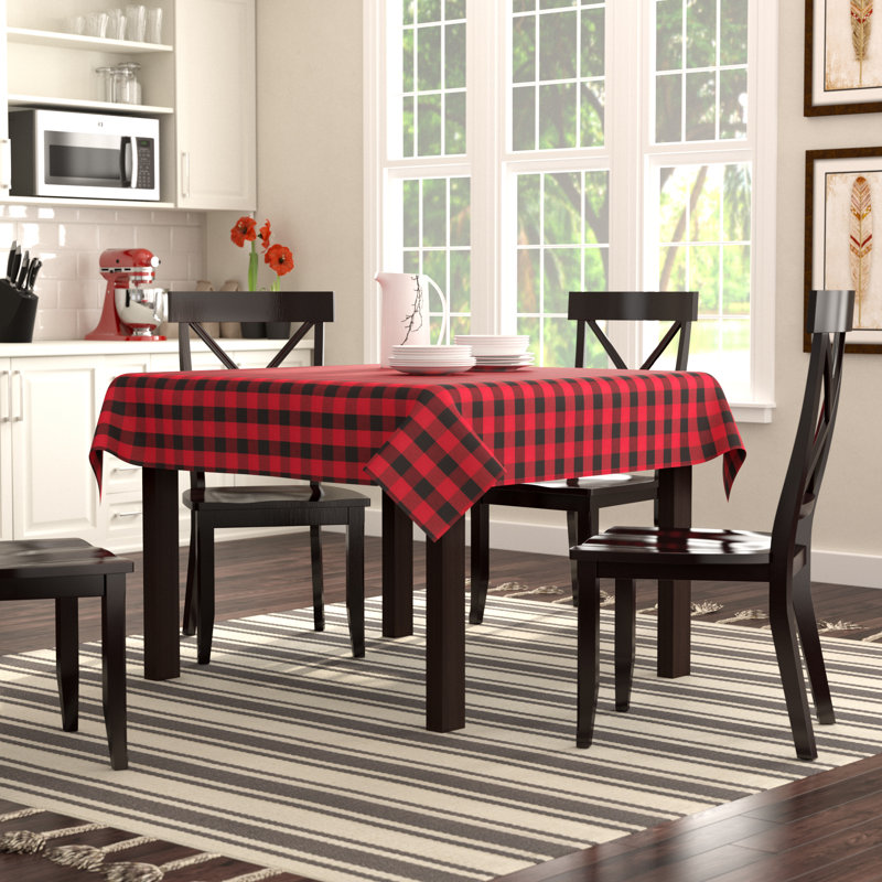 Salerno Buffalo Plaid Tablecloth, 70" W x 70" L, Blue