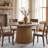 47.3" Solid Wood Dining Table for 4-6, Round Wood Kitchen Table with Fluted Pedestal, Farmhouse Accent Dining Room Furniture, Rustic Brown 