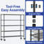 Heavy Duty Metal Wire Shelving Unit With Wheels, 800 Lb Capacity, Adjustable Garage Storage Rack-802748138-802748137