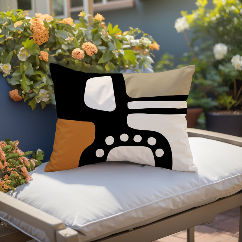 Coussin lombaire réversible intérieur / extérieur Sofi Minimalist, H 14 po x l 20 po, Orange brûlé