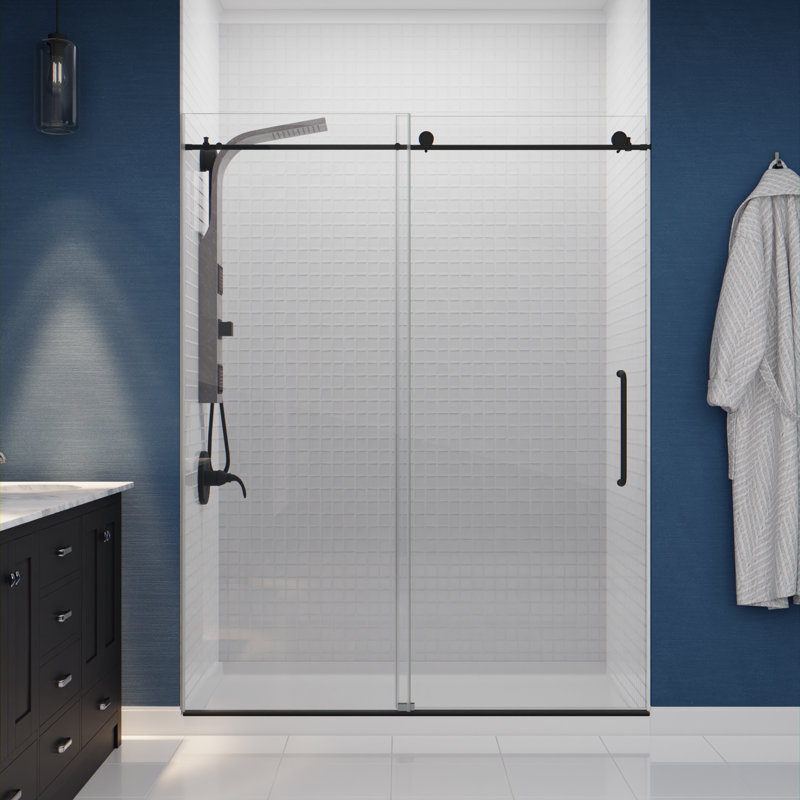Aura Grey Marble Stainless Steel Shower Panel with Jets