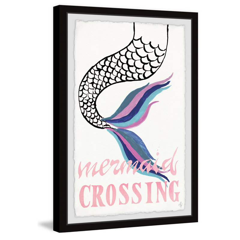 Creel Mermaid Crossing Ii - Single Picture Frame Painting, 30cm H x 20cm W