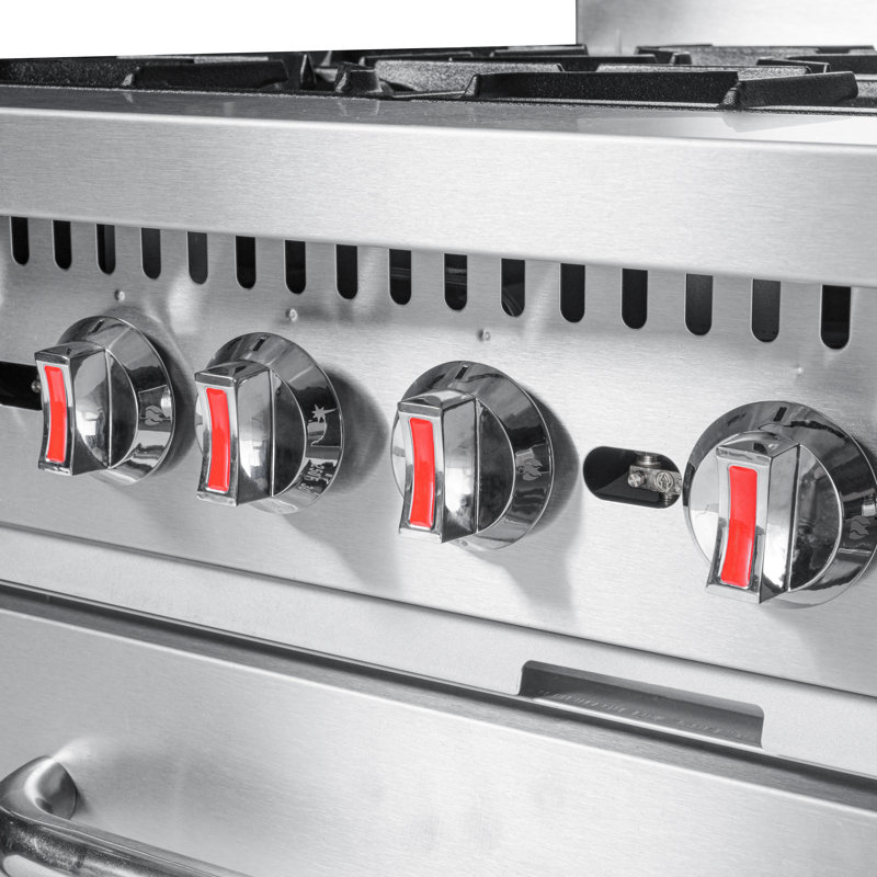 KoolMore 36'' Stainless Steel Commercial Convection Oven with 6 Burners