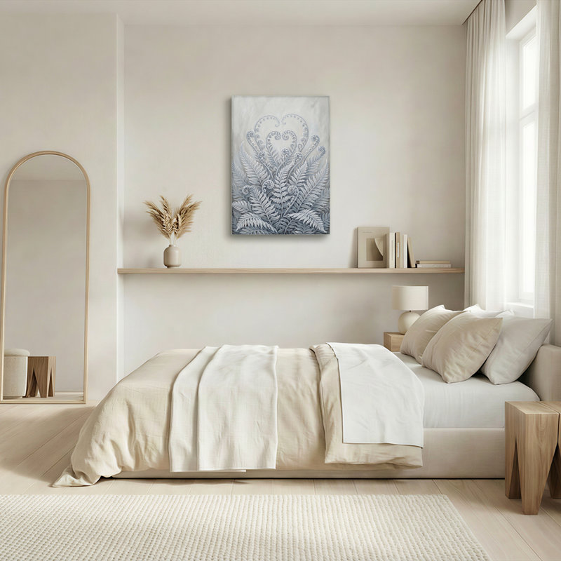 Ensemble de 1 tableau sur toile à motif de fougère, H 30 po x l 20 po, Toile tendue
