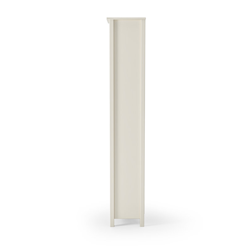 Bibliothèque en bois massif de style Shaker classique, (6 tablettes) H 72 po x l 30 po x P 13,25 po, Blanc cassé