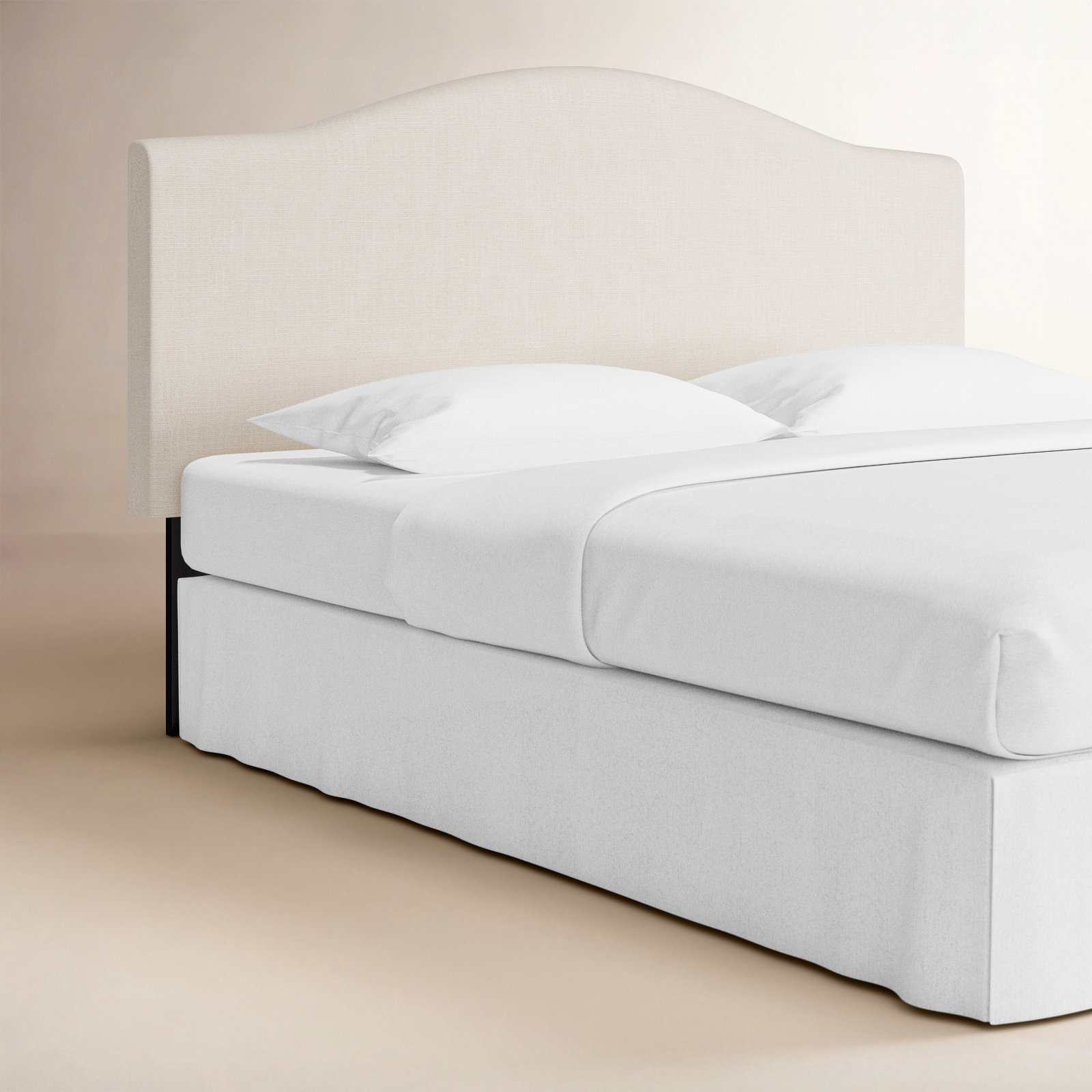 Hermosa Upholstered Panel Headboard, Zuma White Textured Linen, California King