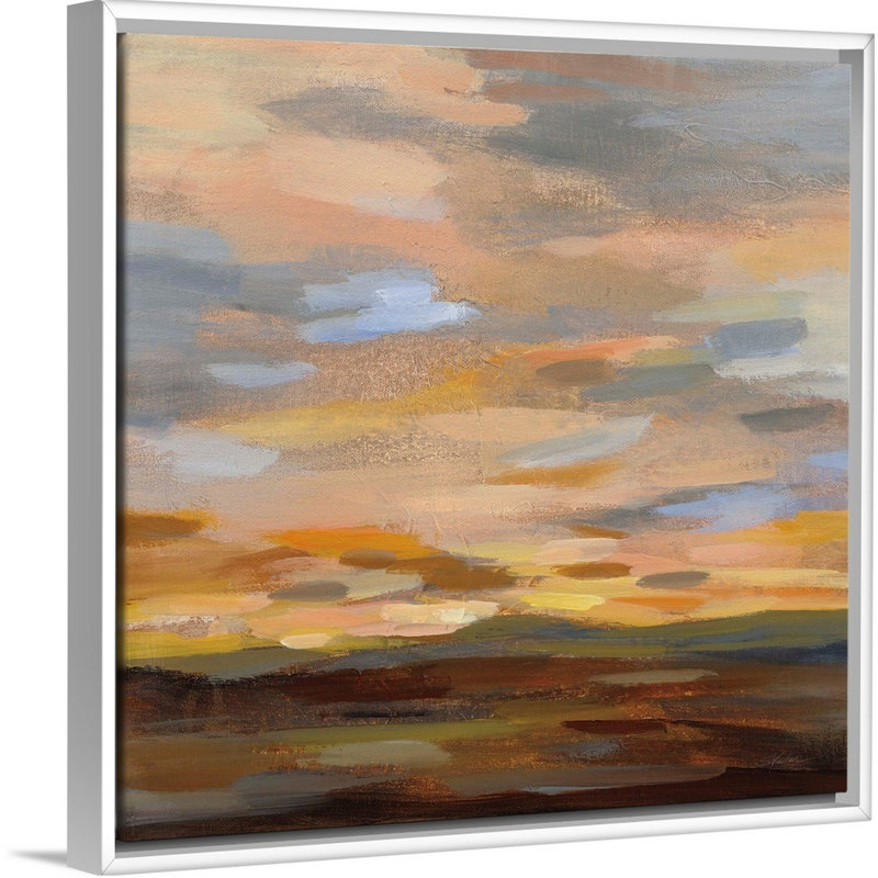 Ciel du désert III-reproduction d’art, H 22 po x l 22 po x P 1,75 po, Cadre flottant blanc