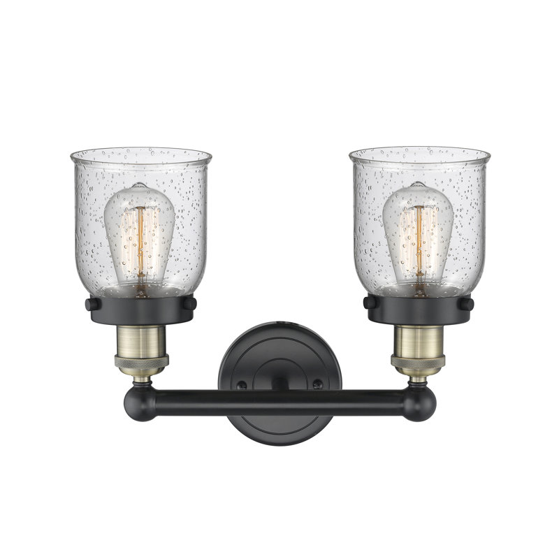 Éclairage pour meuble-lavabo à 2 lumières à intensité variable Corralitos, Laiton antique noir, Bullé