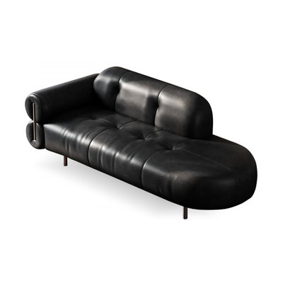 Simple Style Leather Reclining Sofa