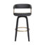 Tabouret de bar à hauteur de comptoir ou de bar Lynnon en similicuir, bois et métal bronze doré-813842858-814638480-820417529