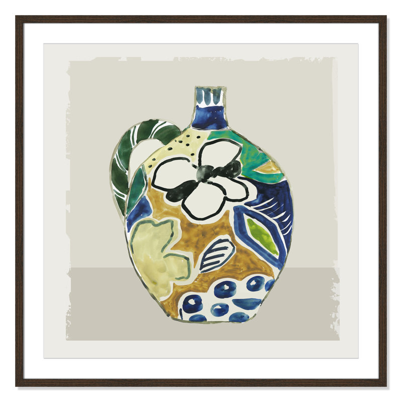 Vase Picasso par Aimee Wilson - reproduction de cadre photo sur papier, H 32 po x l 32 po x P 0,75 po, Noyer