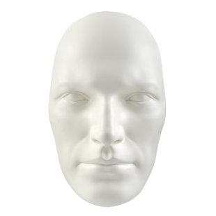 Visage masculin Sumérien / noir mat