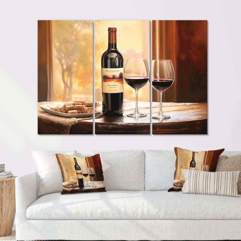 Nebbiolo Nuance II - ensemble d'art sur toile de vin, H 32 po x l 48 po