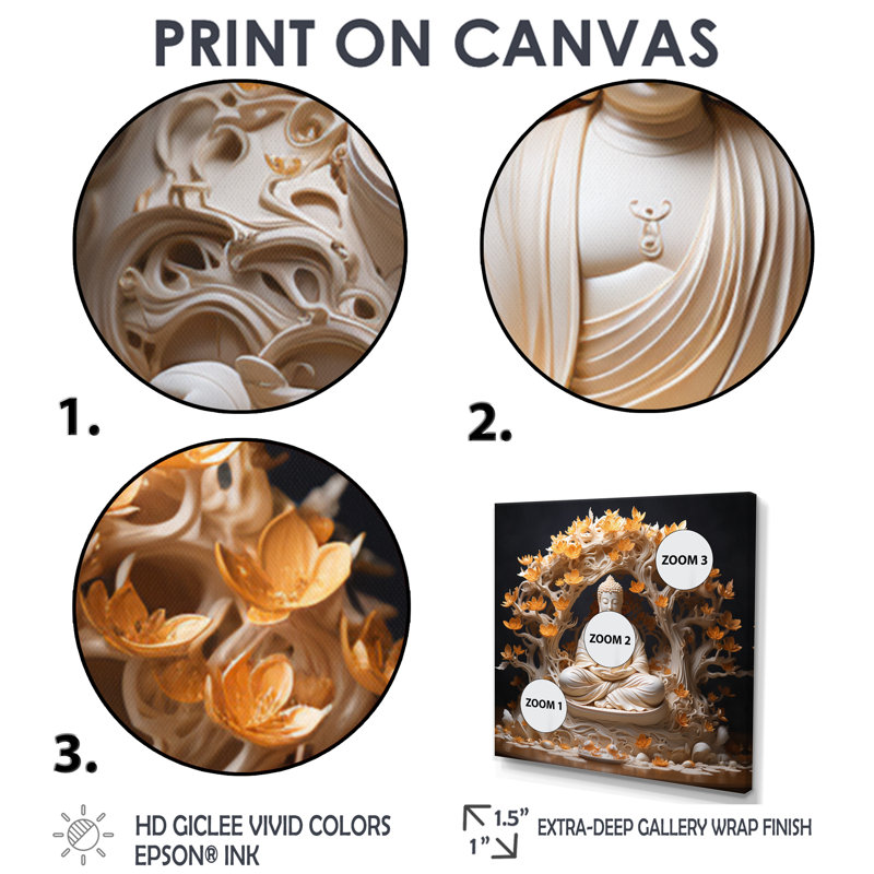 Tohei - Bouddhisme, impression sur toile encadrée, Toile avec cadre flottant or, H 44 po x l 44 po